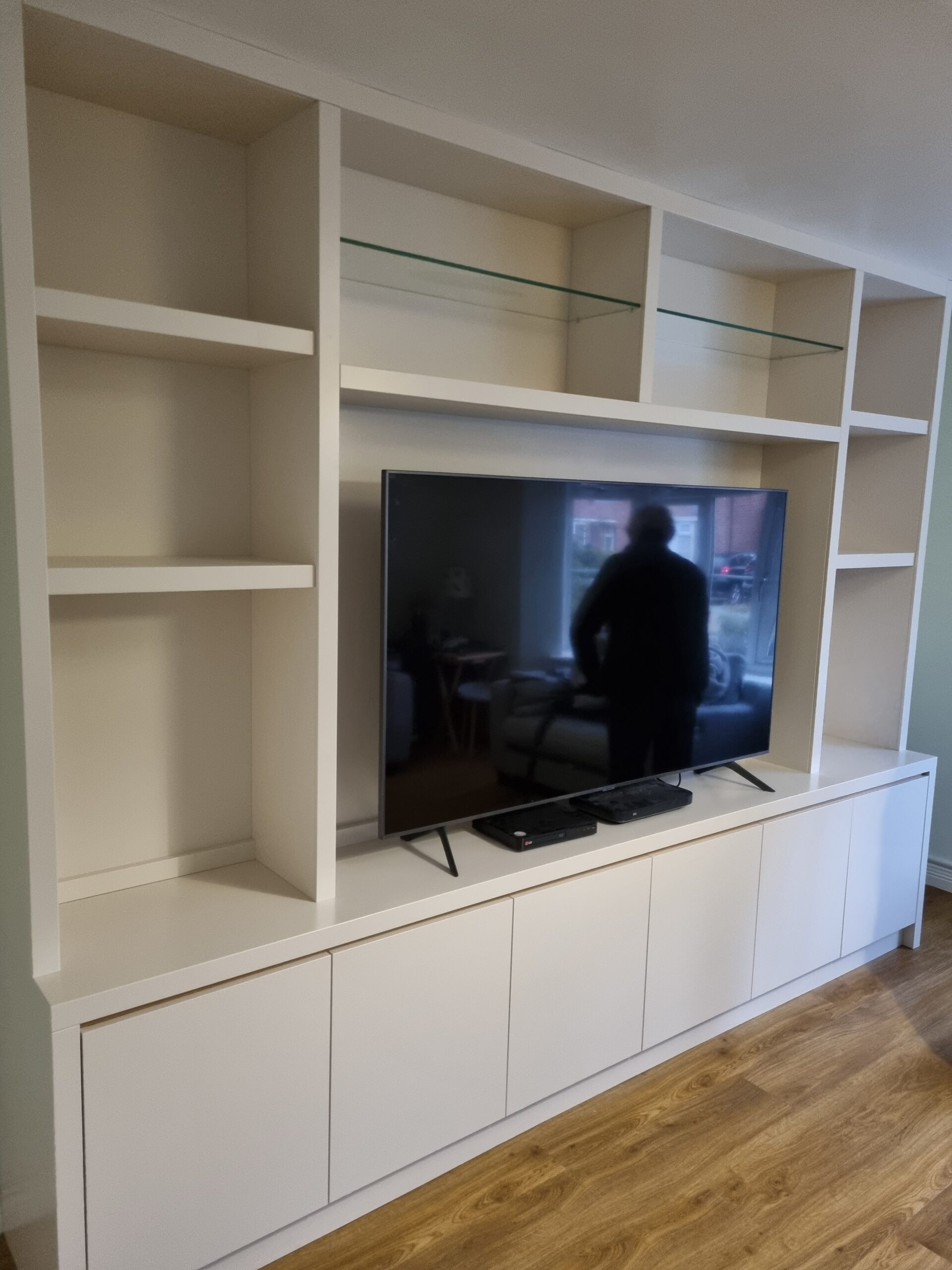 Bespoke TV Media Unit Spray Paint Finished In F&B Slipper Satin - Made ...