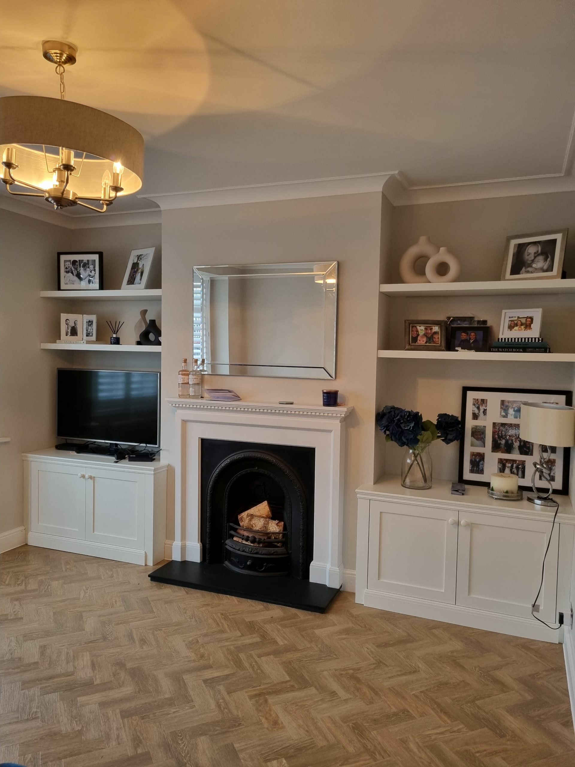 Fitted Alcove Cupboards With Floating Shelves - Made To Measure ...