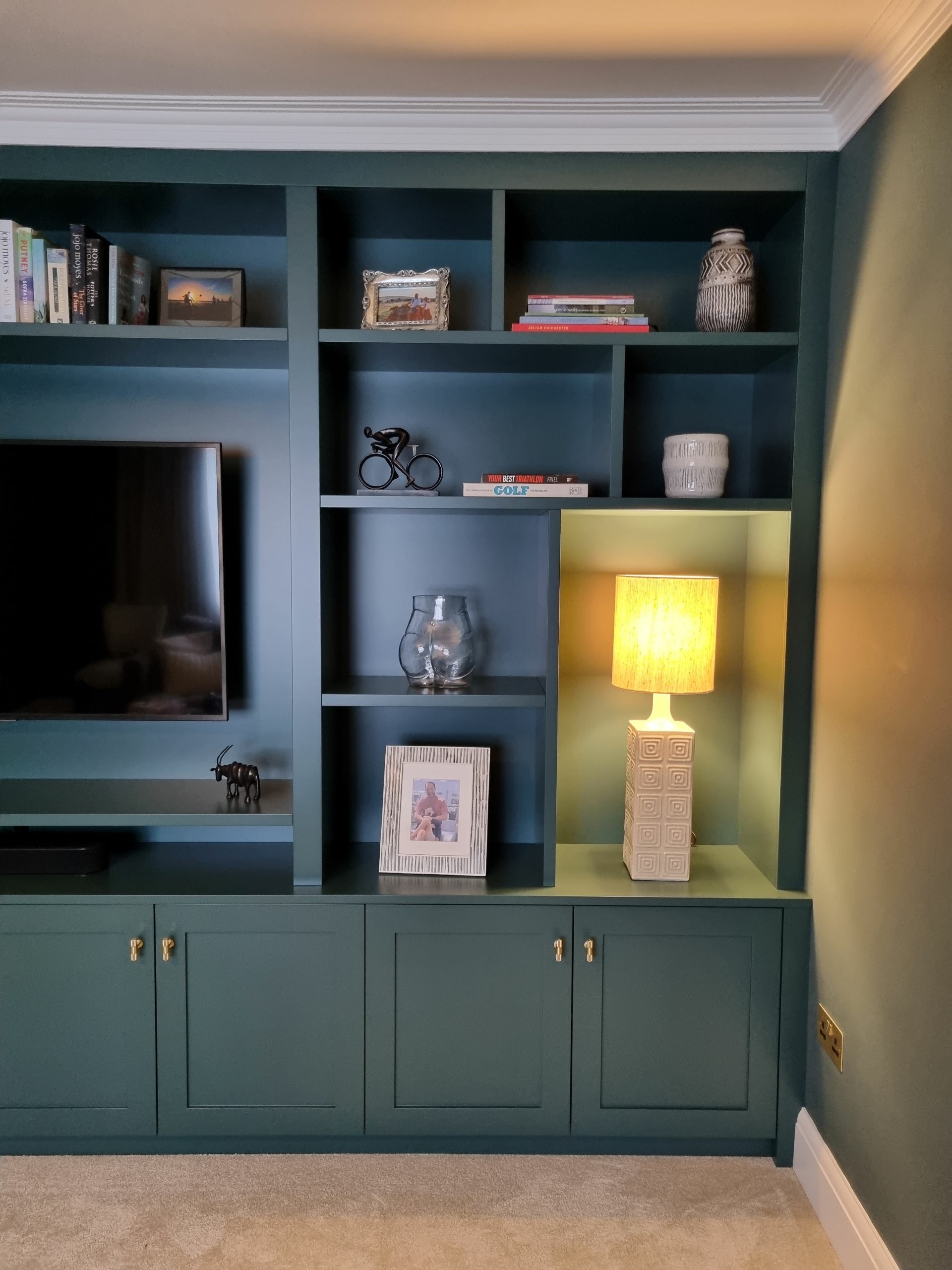 Bespoke Fitted TV Media Unit Spray Paint Finished In Farrow & Ball ...