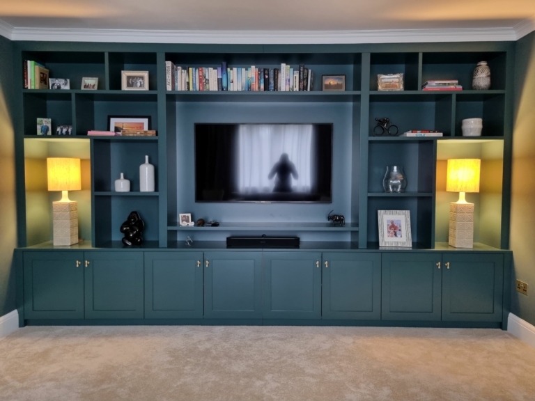 Bespoke Fitted TV Media Unit Spray Paint Finished In Farrow & Ball ...