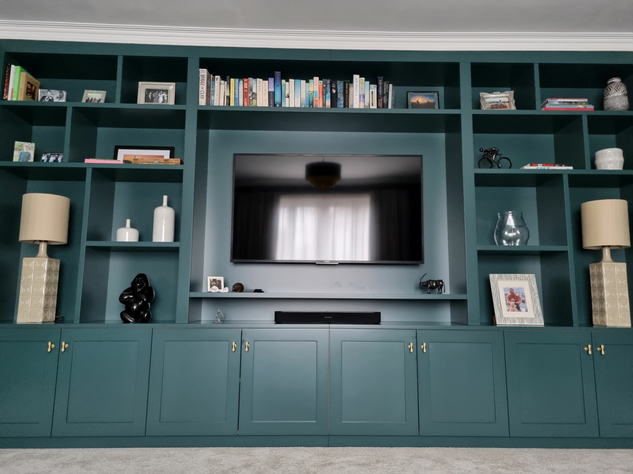 Bespoke Fitted TV Media Unit Spray Paint Finished In Farrow & Ball ...